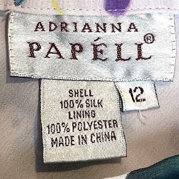 Adrianna Papell Asymmetrical Skirt 12 Purple Vintage Floral Fairycore Whimsical - Picture 6 of 10